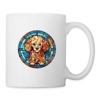 Toy Poodle Dog Breed Stained Glass Colorful Waterc - Mug - white - Right