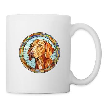 Vizsla chien race vitrail aquarelle colorée - Mug blanc - blanc - Droite