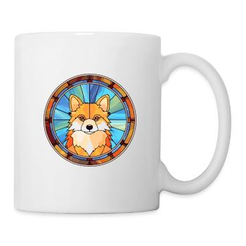 Toy German Spitz Dog Breed Stained Glass Colorful - Mug - white - Right