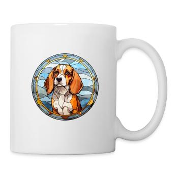 Tyroler Bracke chien race vitrail coloré Wa - Mug blanc - blanc - Droite