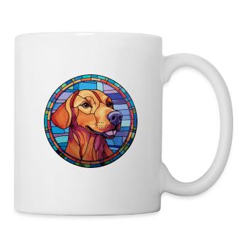 Volpino Italiano Hunderasse Buntglas Bunt - Tasse - Weiß - Rechts