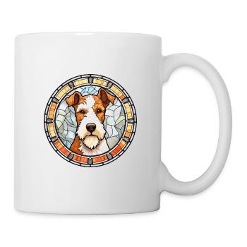 Fil Fox Terrier chien race vitrail coloré - Mug blanc - blanc - Droite