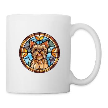 Yorkshire Terrier Dog Breed Stained Glass Colorful - Mug - white - Right