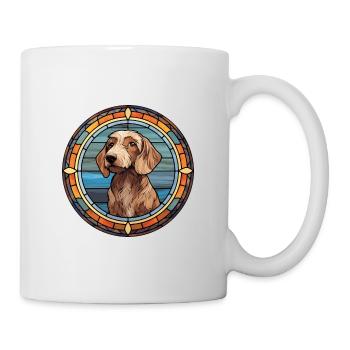 Wirehaired Dachshund Dog Breed Stained Glass Color - Mug - white - Right