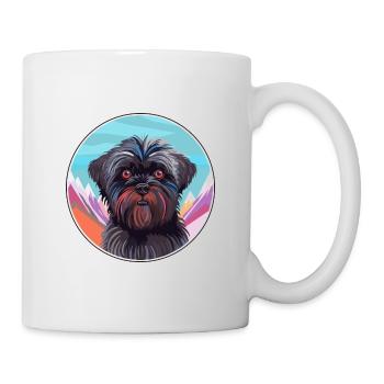 Affenpinscher Dog Breed Cartoon Kawaii Watercolor - Mug - white - Right