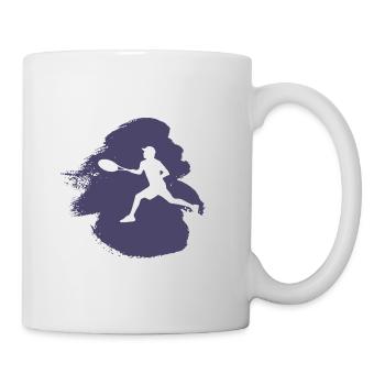 Tennisspieler Tennisplatz Tennisschläger - Tasse - Weiß - Rechts