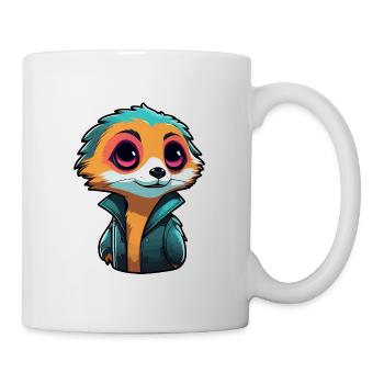 Erdmännchen Zeichnung - Tasse - Weiß - Rechts