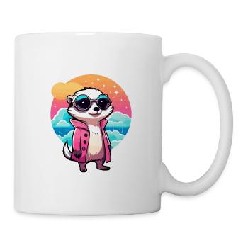 Erdmännchen Zeichnung - Tasse - Weiß - Rechts