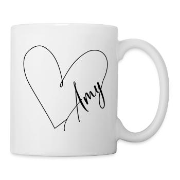 Amy Nom Ligne de coeur - Mug blanc - blanc - Droite