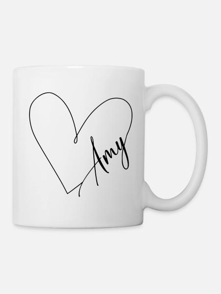 Amy Name Herzlinie - Tasse - Weiß