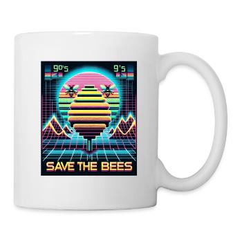Retro-Futurism Bee Rescue (Save the Bees) - Mug - white - Right