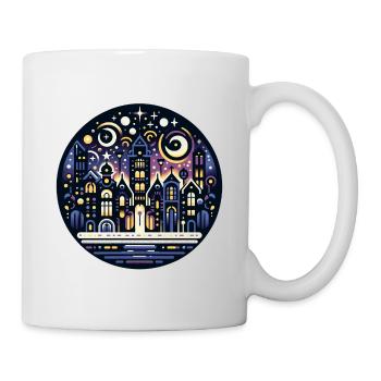 Mystical Night City in the Cosmos - Mug - white - Right