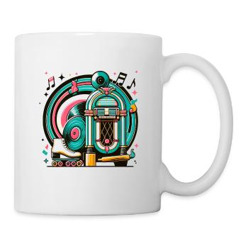 Retro Music and Roller Skating Graphics - Mug - white - Right