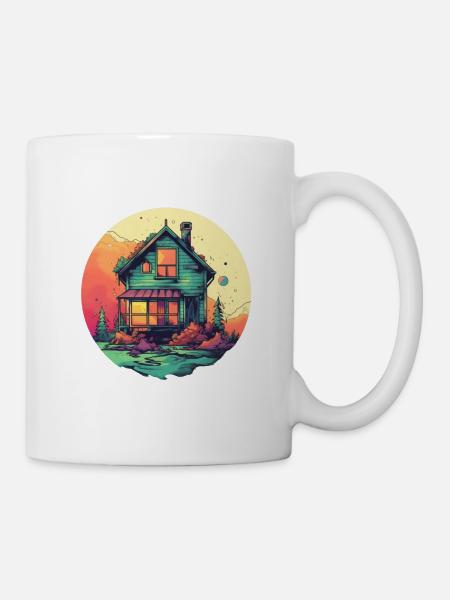 Cabane en bois dans les bois - Tiny House - Mug blanc - blanc