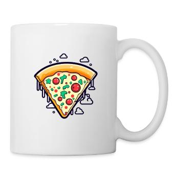 Pizza Slice Zeichnung - Tasse - Weiß - Rechts