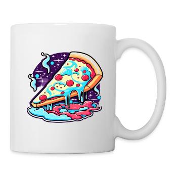 Pizza Slice Zeichnung - Tasse - Weiß - Rechts