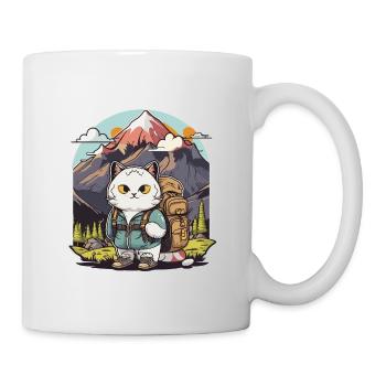 Der Katzenwanderer - Tasse - Weiß - Rechts