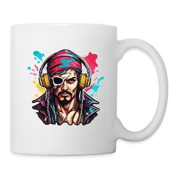 Pirate / Ahoy / Anchor / Captain / Skull / Rum - Mug - white - Right