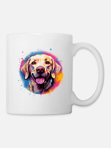 Labrador en Splash Art coloré - Mug blanc - blanc