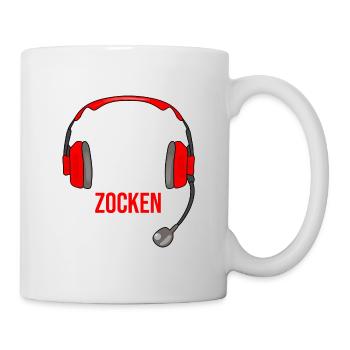 Gaming Zocken Gamer Zocker Spruch Headset - Tasse - Weiß - Rechts