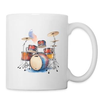 Schlagzeug Illustration - Tasse - Weiß - Rechts