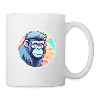 Affe Illustration - Tasse - Weiß - Rechts
