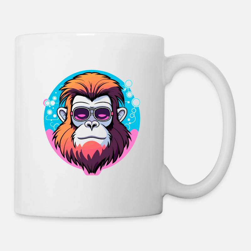Illustration de singe - Mug blanc - blanc