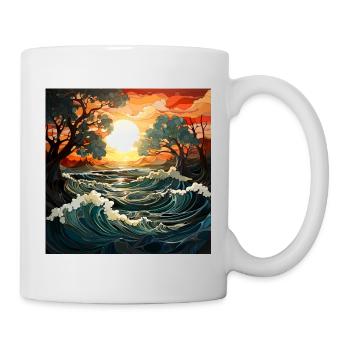 Ocean at sunset - Mug - white - Right