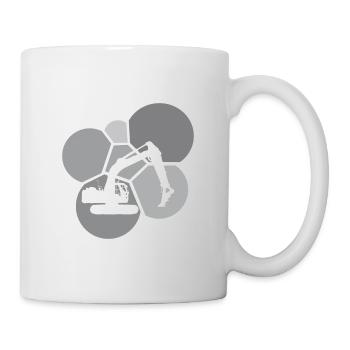 Construction site house construction excavator driver - Mug - white - Right