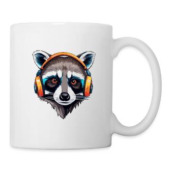 Headphones / Audio / Music / Animal / Raccoon / Cool - Mug - white - Right