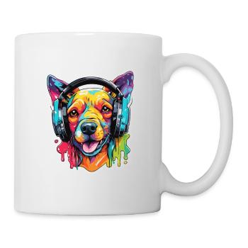 Headphones / Audio / Music / Animal / Dog / Cool - Mug - white - Right