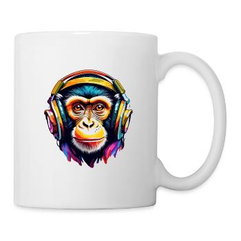 Headphones / Audio / Music / Animal / Monkey / Cool - Mug - white - Right