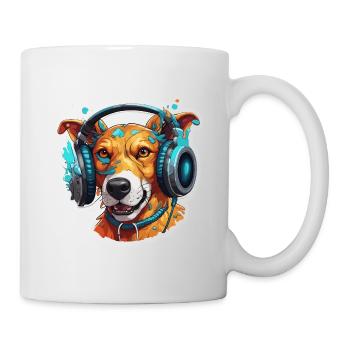 Headphones / Audio / Music / Animal / Dog / Cool - Mug - white - Right
