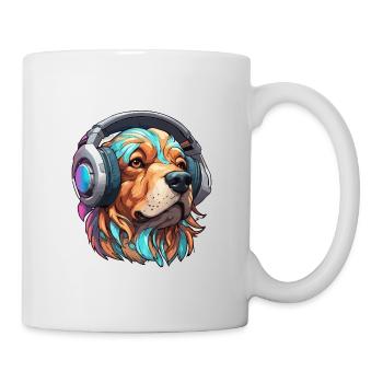 Headphones / Audio / Music / Animal / Dog / Cool - Mug - white - Right