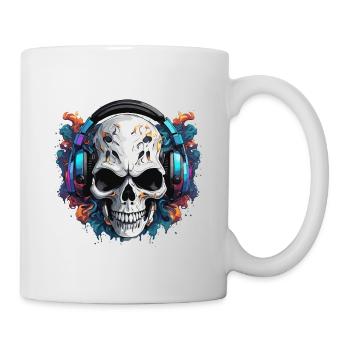 Headphones / Audio / Music / Skull / Cool - Mug - white - Right