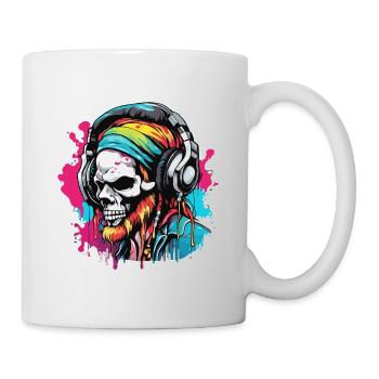 Headphones / Audio / Music / Skull / Cool - Mug - white - Right