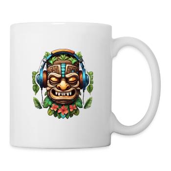 Headphones / Audio / Music / Hawaii / Tiki / cool - Mug - white - Right