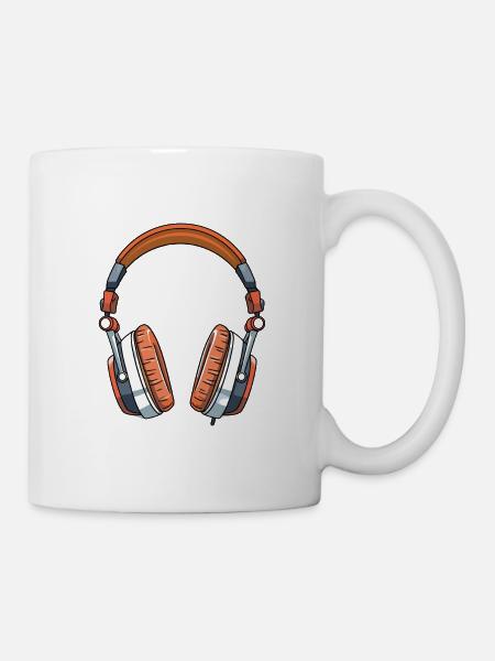 Kopfhörer Music is life - Tasse - Weiß