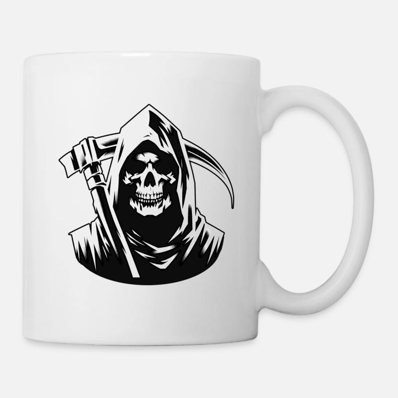 Grim Reaper's Embraceb - Monochrome - Mug - white