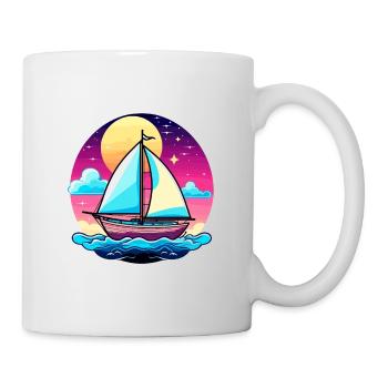 Illustration de voilier - Mug blanc - blanc - Droite