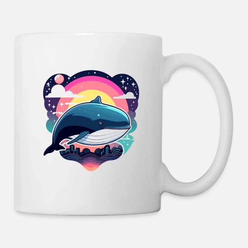 Illustration de baleine - Mug blanc - blanc