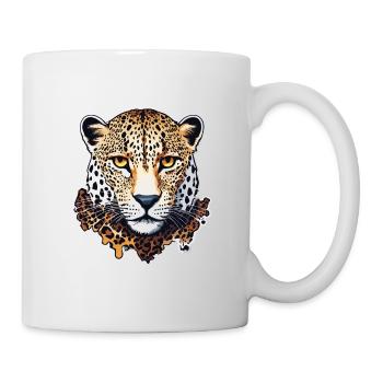 Léopard / guépard / Animal / Animal imprimé / motif - Mug blanc - blanc - Droite