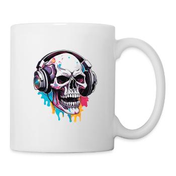 Headphones / Audio / Music / Skull / Cool - Mug - white - Right