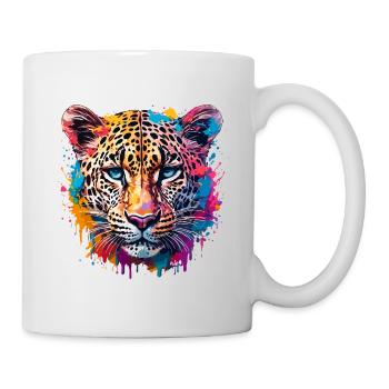 Léopard / guépard / Animal / Animal imprimé / motif - Mug blanc - blanc - Droite