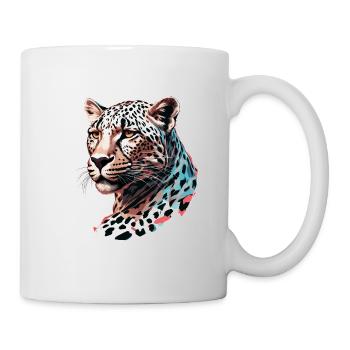 Léopard / guépard / Animal / Animal imprimé / motif - Mug blanc - blanc - Droite