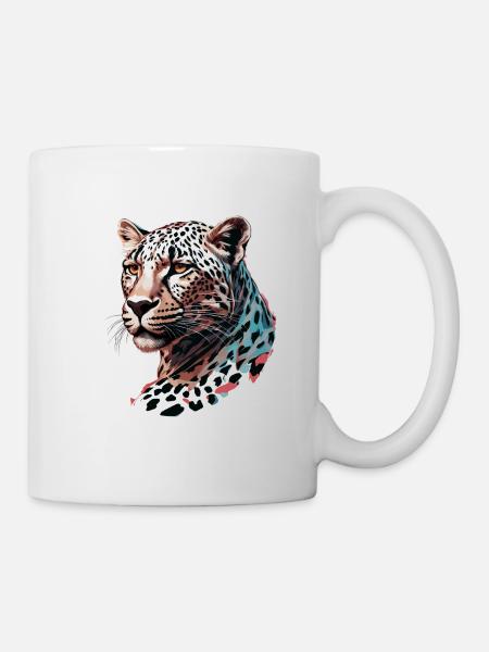 Leopard / Gepard / Tier / Animal Print / Muster - Tasse - Weiß