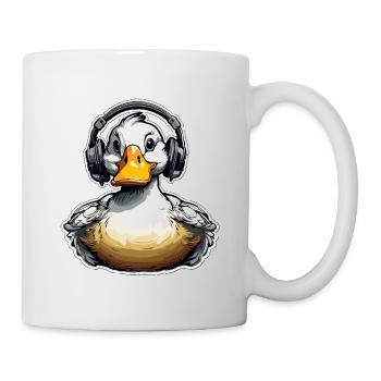 Kopfhörer / Audio / Musik / Tier / Ente / cool - Tasse - Weiß - Rechts