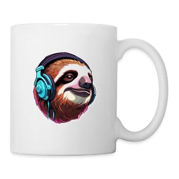 Kopfhörer / Audio / Musik / Tier / Faultier / cool - Tasse - Weiß - Rechts