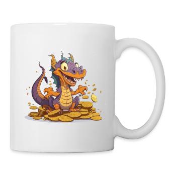 Der gierige Drache - Tasse - Weiß - Rechts