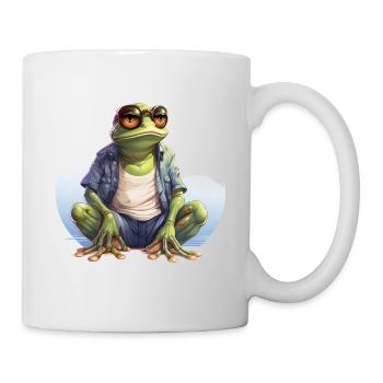 Cooler Frosch Frösche Lustige Tiere - Tasse - Weiß - Rechts
